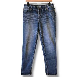 Maurices jeans womens 9/10 tapered medium wash blue fading